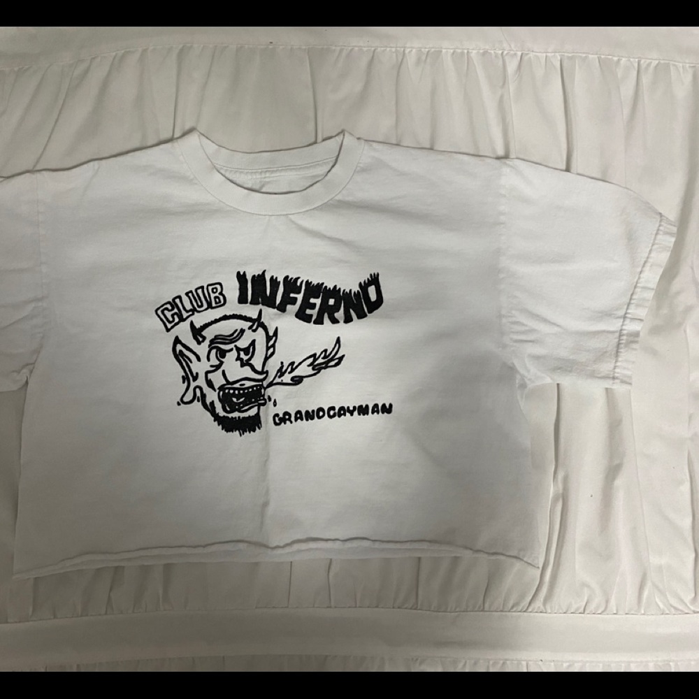 brandy melville club inferno cropped tee